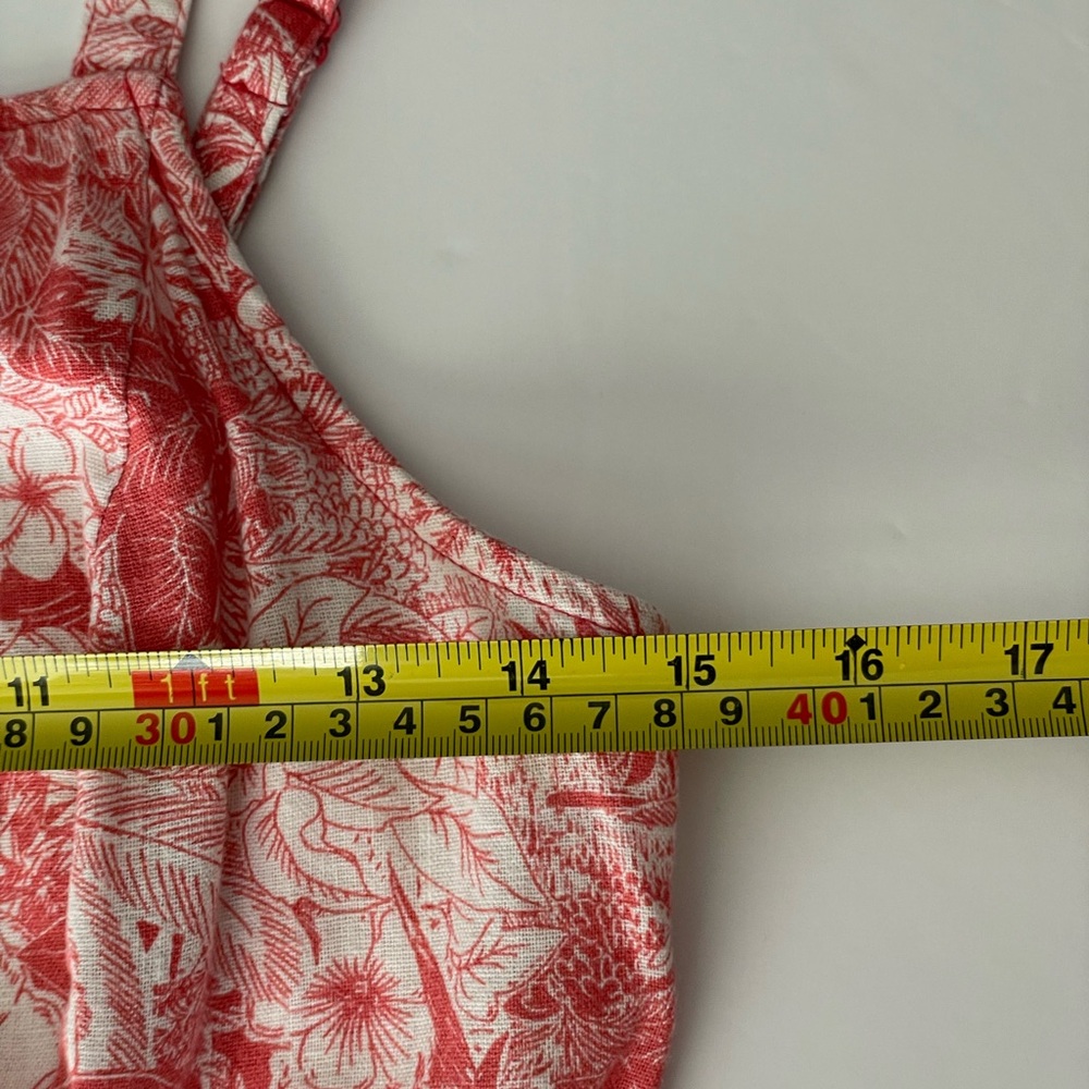 OLD NAVY Ecru Coral Tropical Floral Maxi Sundress Adjustable Straps Size S - Picture 9 of 12